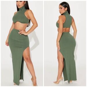 Fashion Nova Dominique Snatched Skirt Set